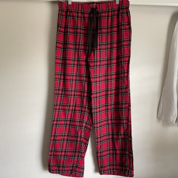 J. Crew Yarn-dyed Cotton Flannel Red Plaid Pajama Lounge Pants Size S Holiday - Picture 2 of 10